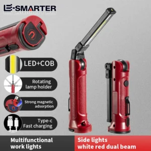 COB LED ضوء العمل قابلة للشحن مصباح يدوي قابل للطي في الهواء الطلق سيارة مخيمات